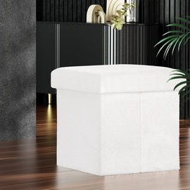 Artiss Ottoman Storage Foot Stool Vanity Square Teddy - RnR Galore