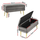 Artiss Ottoman Storage Foot Stool Velvet Grey - RnR Galore
