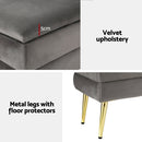 Artiss Ottoman Storage Foot Stool Velvet Grey - RnR Galore