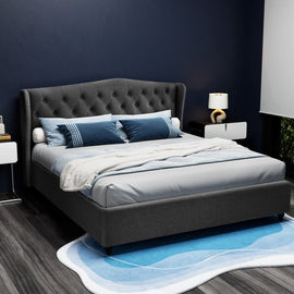 Artiss Pier Bed Frame Fabric - Charcoal King - RnR Galore