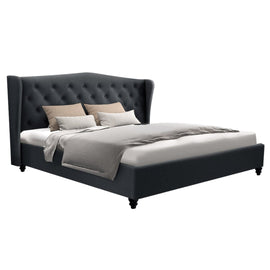 Artiss Pier Bed Frame Fabric - Charcoal King - RnR Galore