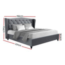 Artiss Pier Bed Frame Fabric - Grey King - RnR Galore
