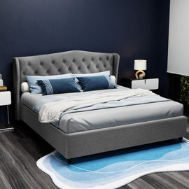Artiss Pier Bed Frame Fabric - Grey King - RnR Galore