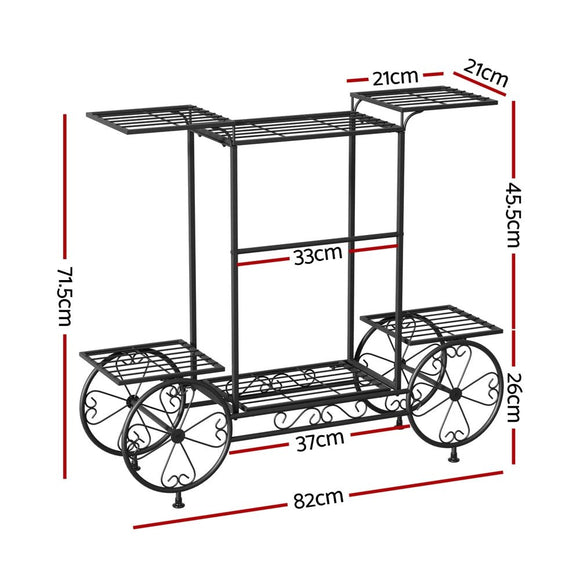 Artiss Plant Stand 6 Tier Iron 4 Wheeler - RnR Galore