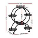 Artiss Plant Stand 6 Tier Metal Flower Pot Rack Wheels - RnR Galore