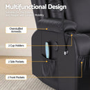 Artiss Power Lift Recliner Chair with Massage and Heat for Elderly, Electric Sofa Reclining Chair with USB and Phone Holder, PU Leather Comfy Armchair for Living Room, 2 Cup Holder & 4 Pockets, Black - RnR Galore