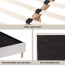 Artiss Queen Bed Frame Platform Bed Base Upholstered Headboard Linen Fabric Beige - RnR Galore