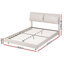 Artiss Queen Bed Frame RGB LED Floating Beds Adjustable Headboard Beige White - RnR Galore