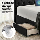 Artiss Queen Bed Frame Storage Charging Station Upholstered 3 Drawers USB Type - C - RnR Galore