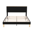 Artiss Queen Bed Frame Upholstered Adjustable Headboard Mood Lighting Heavy Duty Black Velvet - RnR Galore