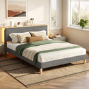 Artiss Queen Bed Frame Upholstered Adjustable Headboard Mood Lighting Heavy Duty Grey Velvet - RnR Galore