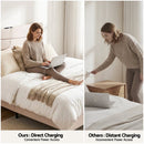 Artiss Queen Bed Frame with Storage Adjustable Headboard Platform Base Linen Fabric Charging Ports - RnR Galore