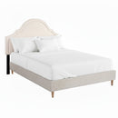 Artiss Queen Bed Frame with Storage Scalloped Velvet Headboard Wooden Platform Base - RnR Galore