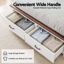 Artiss Queen Wooden Bed Frame with 2 Drawer Platform Bed with 108cm Solid High Headboard White Bed Base for Bedroom Easy Assembly - RnR Galore