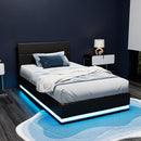 Artiss RGB LED Bed Frame King Single Size Gas Lift Base Storage Leather LUMI - RnR Galore