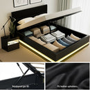 Artiss RGB LED Double Bed Frame with Beside Table Set 16 Colour Mood Lighting - RnR Galore