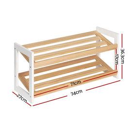 Artiss Shoe Rack 2 Tier 6 Pairs White Kara - RnR Galore