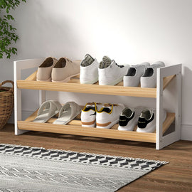 Artiss Shoe Rack 2 Tier 6 Pairs White Kara - RnR Galore