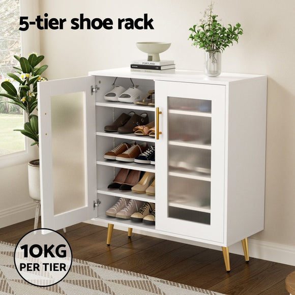 Artiss Shoe Rack 5 - tier 20 Pairs Storage LED Light - RnR Galore