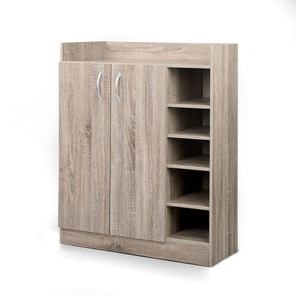 Artiss Shoe Rack Cabinet 21 Pairs Adjustable Shelves Pine Clair - RnR Galore