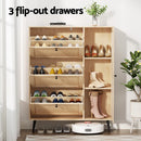 Artiss Shoe Rack Cabinet 3 Flip - out Drawers Pine - RnR Galore