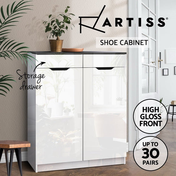 Artiss Shoe Rack Cabinet 30 Pairs White Eve - RnR Galore