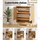 Artiss Shoe Rack Cabinet Rattan 5 - tier 20 Pairs Dani - RnR Galore