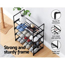 Artiss Shoe Rack Cabinet Stackable 4 - tier 12 Pairs Black - RnR Galore