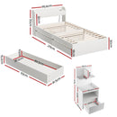 Artiss Single Bed Frame with Charging Ports and Bedside Table - RnR Galore