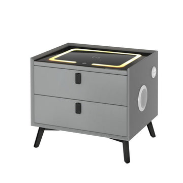 Artiss Smart Bedside Table with Wireless Charging - AIKA Grey - RnR Galore