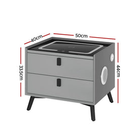 Artiss Smart Bedside Table with Wireless Charging - AIKA Grey - RnR Galore
