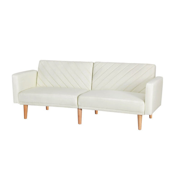 Artiss Sofa Bed Convertible Lounge 3 Seater Futon Couch Recliner Fabric Beige - RnR Galore