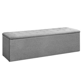 Artiss Storage Ottoman Blanket Box 140cm Linen Grey - RnR Galore