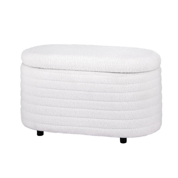 Artiss Storage Ottoman Blanket Box 87cm Boucle Fabric Oval - RnR Galore