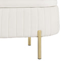Artiss Storage Ottoman Blanket Box 87cm Velvet Oval White - RnR Galore