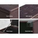 Artiss Storage Ottoman Blanket Box 97cm Leather Brown - RnR Galore
