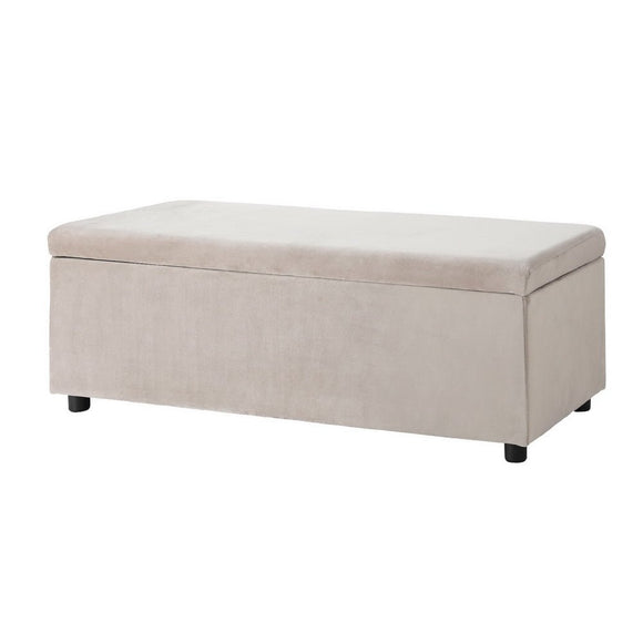 Artiss Storage Ottoman Blanket Box Table 97cm Velvet Taupe - RnR Galore
