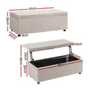 Artiss Storage Ottoman Blanket Box Table 97cm Velvet Taupe - RnR Galore