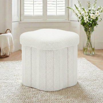 Artiss Storage Ottoman Foot Stool Foldable White - RnR Galore