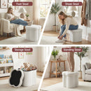 Artiss Storage Ottoman Foot Stool Foldable White - RnR Galore