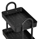Artiss Storage Trolley Kitchen Cart 3 Tiers Rack Shelf Organiser Wheels Black - RnR Galore