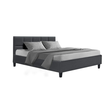 Artiss Tino Bed Frame Queen Size Charcoal Fabric - RnR Galore