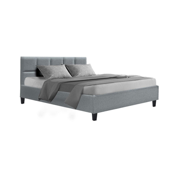 Artiss Tino Bed Frame Queen Size Grey Fabric - RnR Galore