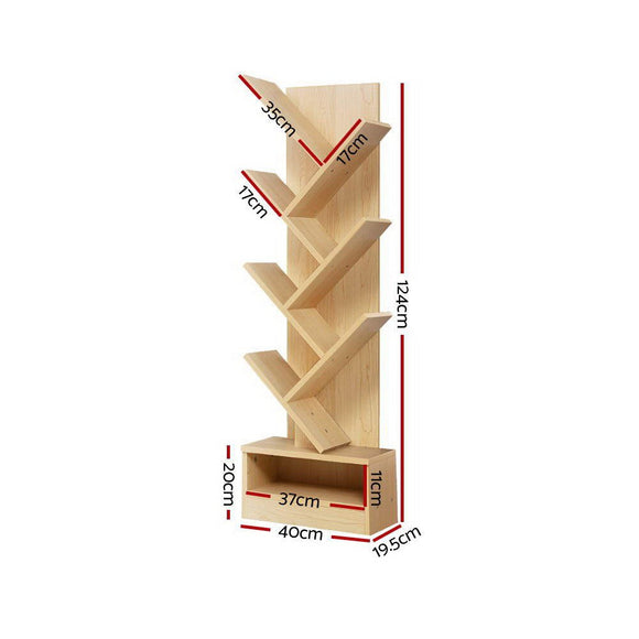 Artiss Tree Bookshelf 7 Tiers - ECHO Oak - RnR Galore