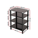 Artiss TV Stand 4 Tiers Storage Shelf Rack Tempered Glass Entertainment Unit - RnR Galore