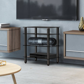 Artiss TV Stand 4 Tiers Storage Shelf Rack Tempered Glass Entertainment Unit - RnR Galore