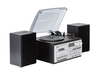 Audio Home Entertainment System (Black) Turntable, CDs, Vinyl, Wireless Streaming & More - RnR Galore