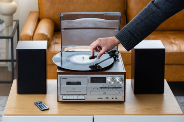 Audio Home Entertainment System (Brown) Turntable, CDs, Vinyl, Wireless Streaming & More - RnR Galore