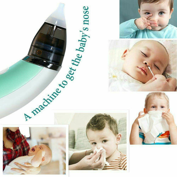 Baby Nasal Aspirator Electric Safe Hygienic Nose Cleaner Snot Sucker For baby (Green) - RnR Galore
