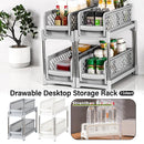 Bathroom Kitchen Sink Storage Rack Drawer Plastic Shelf Seasoning Holder - Grey - RnR Galore